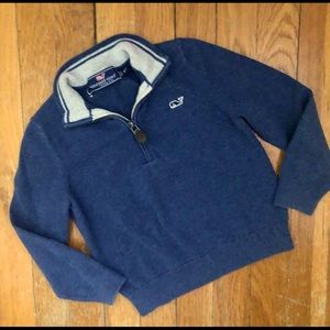 Vineyard Vines Boys' 4 T Bay Blue Classic Quarter-Zip Sweater.